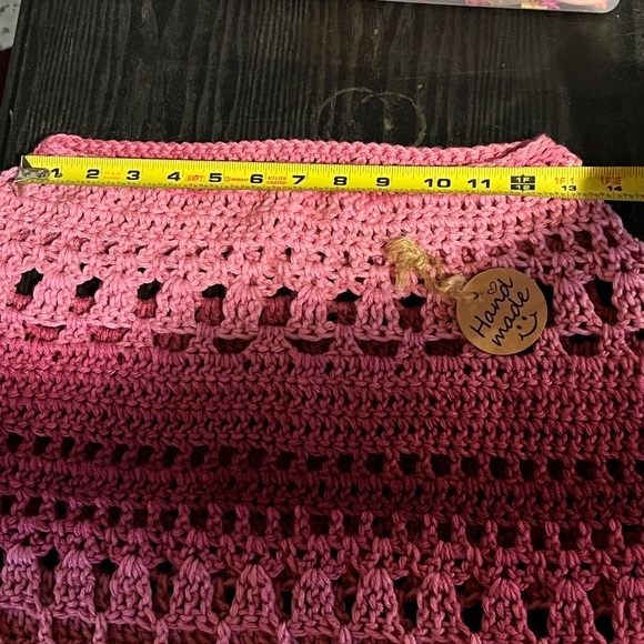 Handmade Crochet Pink Poncho - Picture 7 of 9